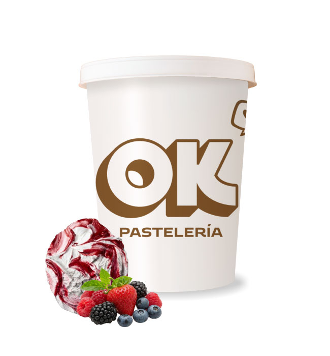 Helado italiano yogurt con frutti